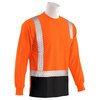 Erb Safety T-Shirt, Brdseye Msh, Lng Slv, Class2, 9007SBSEG, Hi-Viz Orng/Blk, XL 62464